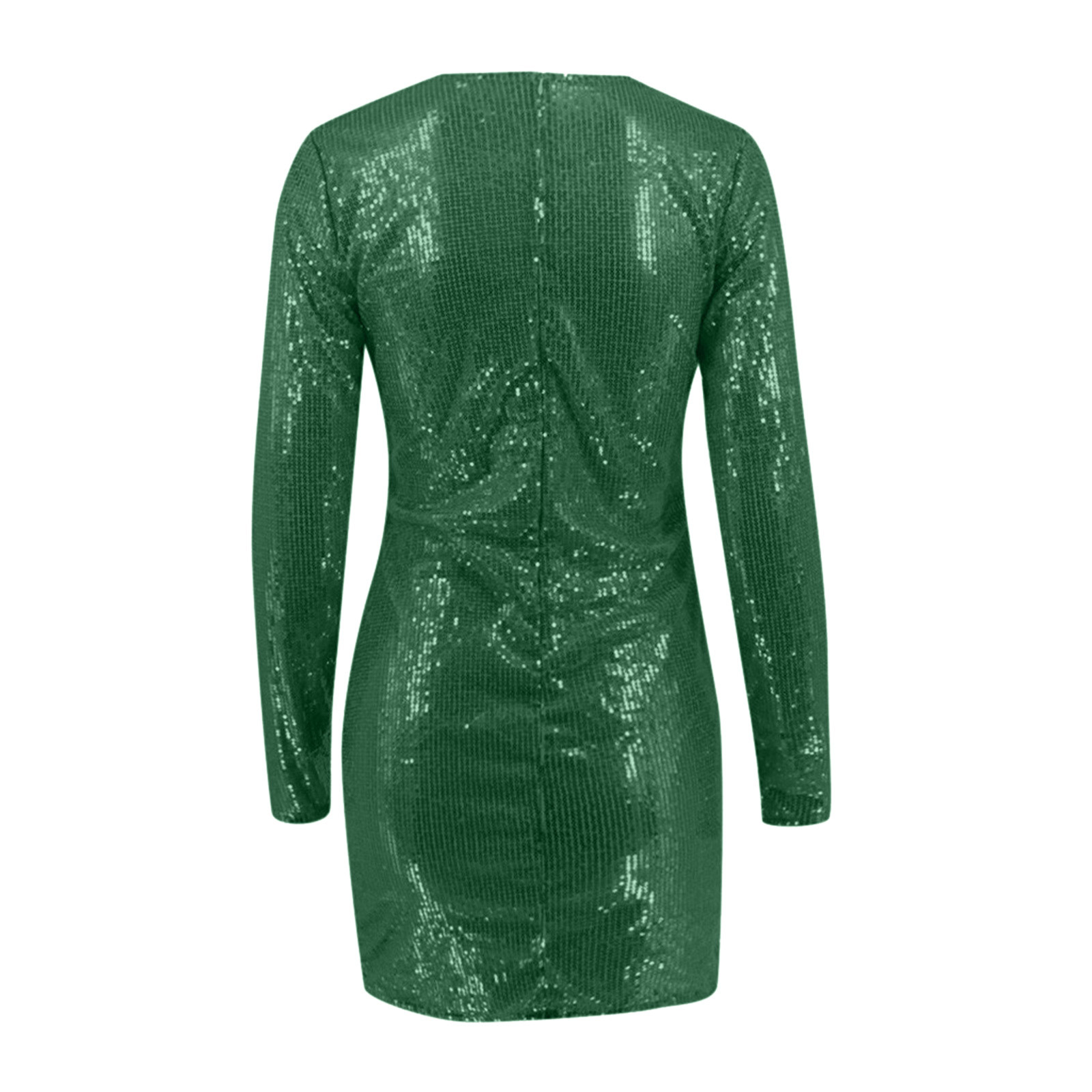 thumbnail image 5 of Vestido sexy de fiesta ajustado con cuello en V para mujer: diseño cruzado, abertura lateral, silueta en A, poliéster, adecuado para la noche/eventos, 5 of 5